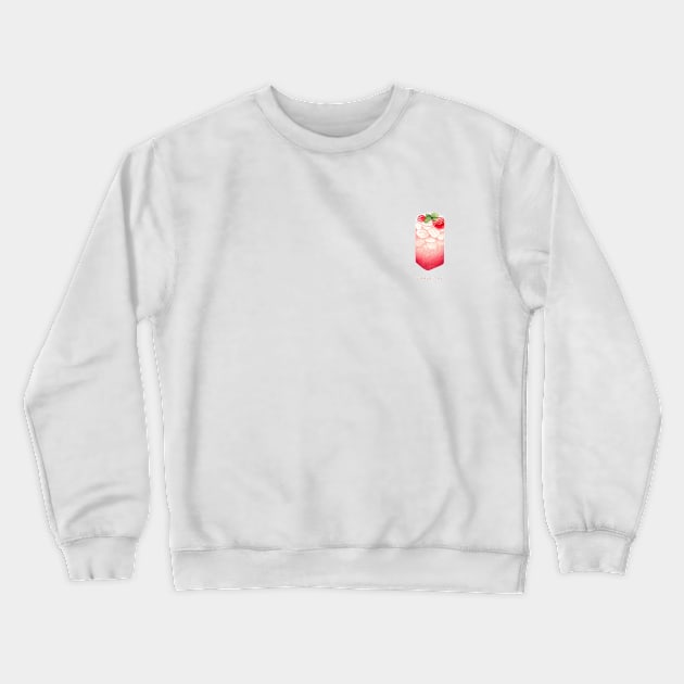 Summer Pink Sparkling Drink❤️ Crewneck Sweatshirt by Rose Chiu Food Illustration